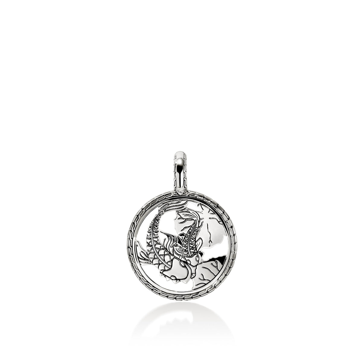 Lotus Talisman Charm, Gold, Sterling Silver, Diamonds
