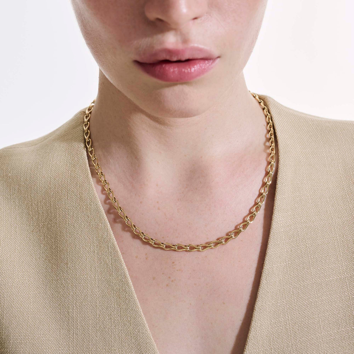 Surf Necklace, Gold, 5MM