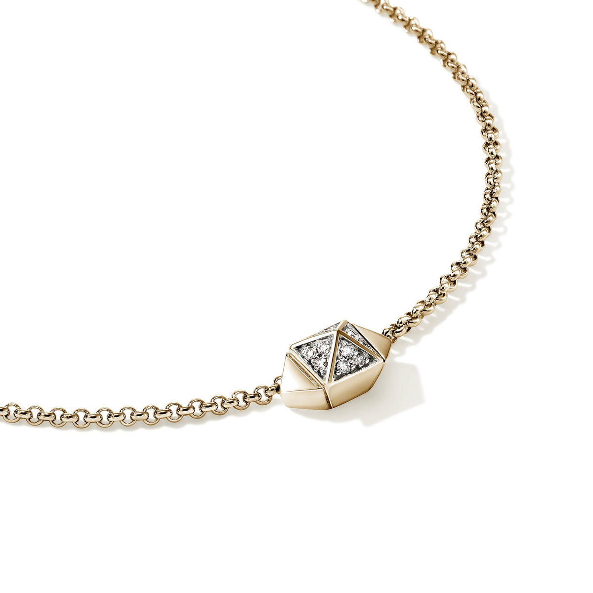 Icon Stud Necklace, Gold, Diamonds, 1.5MM