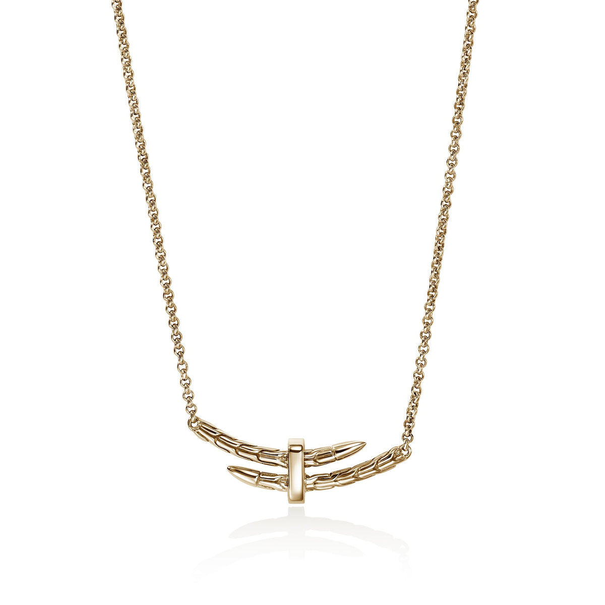 Spear Station Necklace, Gold, Diamonds