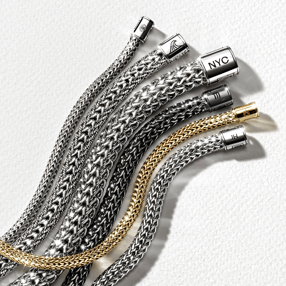 Icon Bracelet, Reversible, Gold, Sterling Silver, 5MM