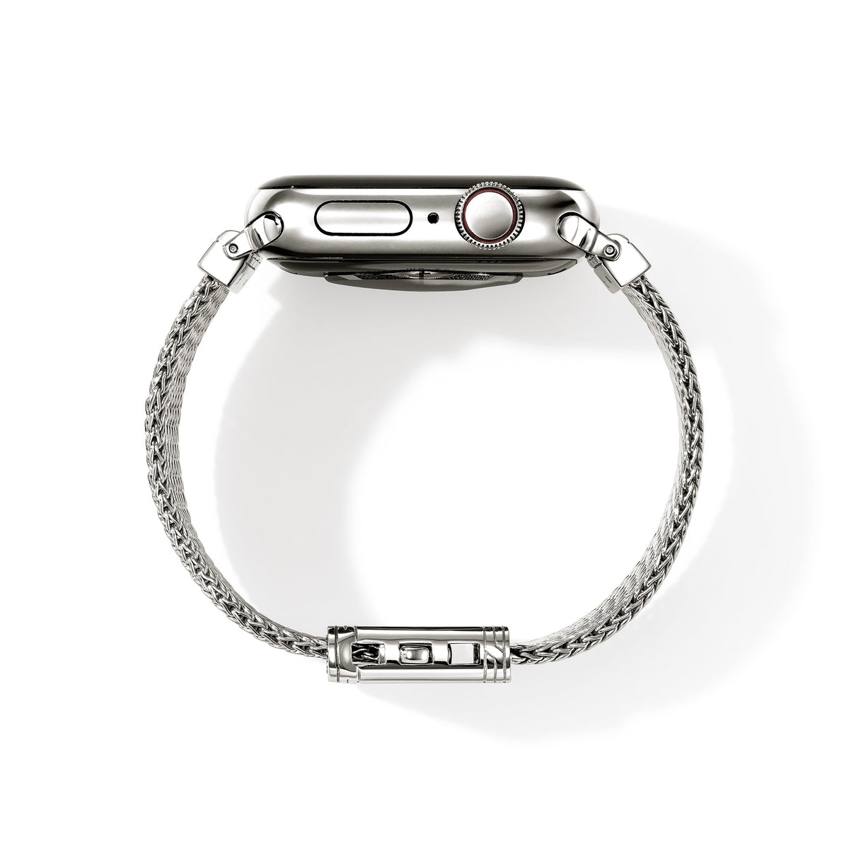 Smartwatch Strap, Sterling Silver, Black Sapphires, 18MM