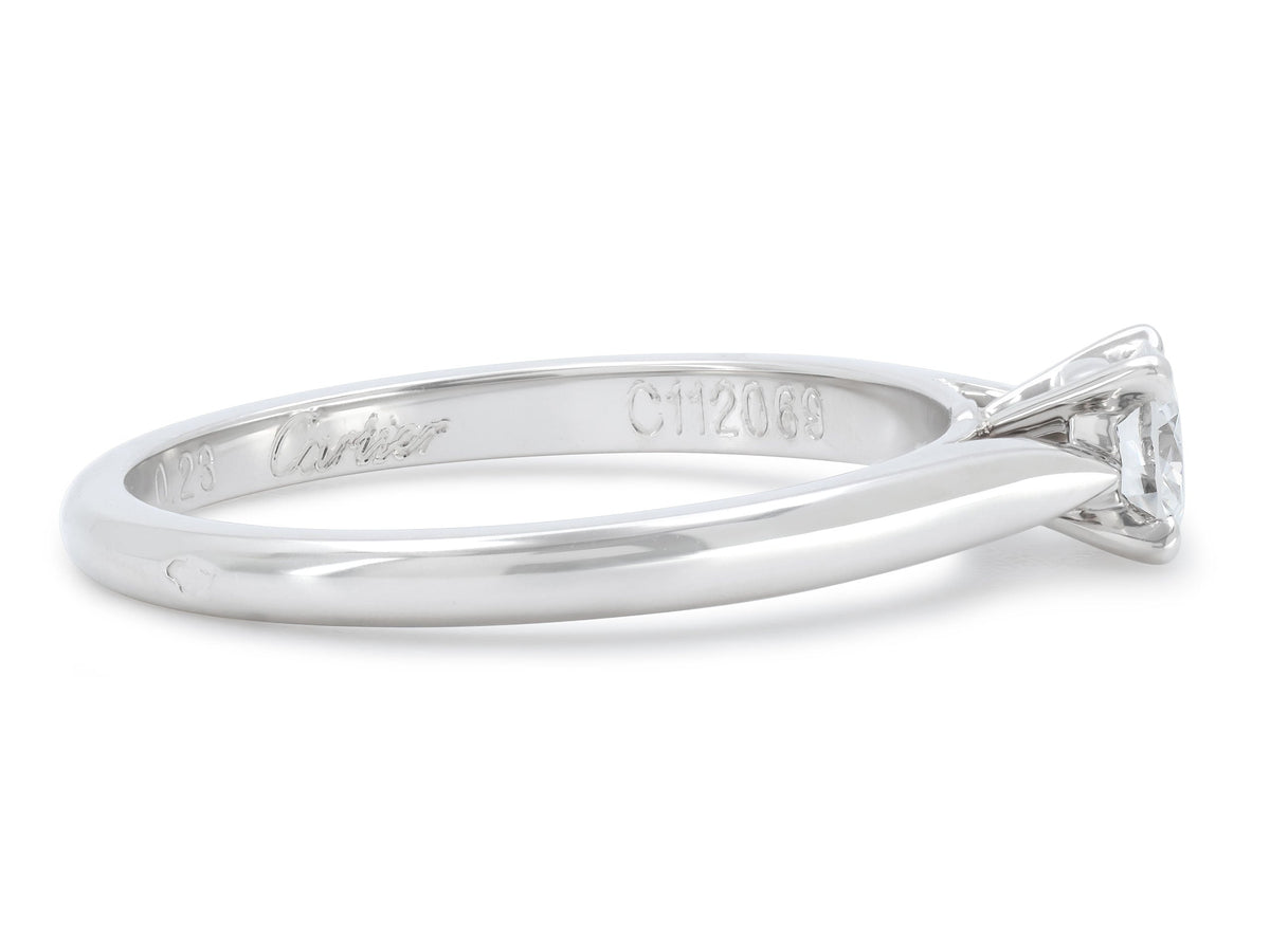 Anillo de Promesa de Diamante 'Solitaire 1895' de Cartier, 0.23 quilates, en Platino