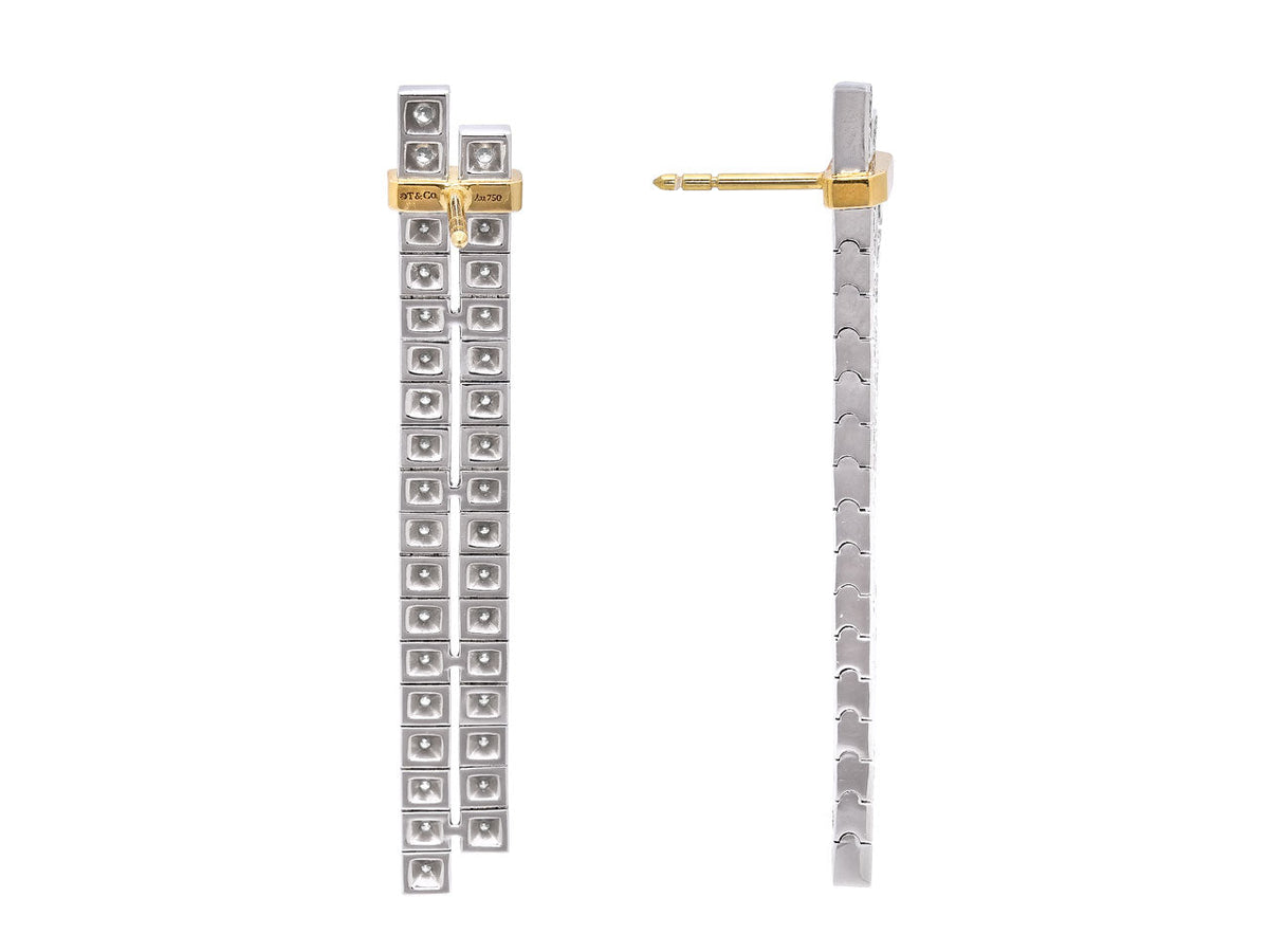 Pendientes Colgantes 'Edge' de Tiffany & Co. en Platino y Oro de 18K
