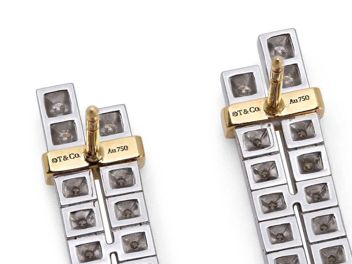 Pendientes Colgantes 'Edge' de Tiffany & Co. en Platino y Oro de 18K