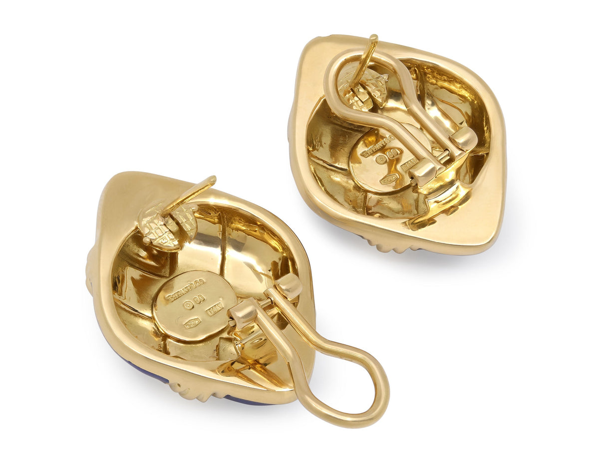 Pendientes de esmalte azul de Tiffany & Co. en oro de 18 quilates