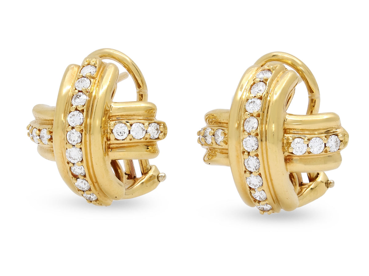 Pendientes 'X' de Diamante de Tiffany & Co. en Oro de 18K