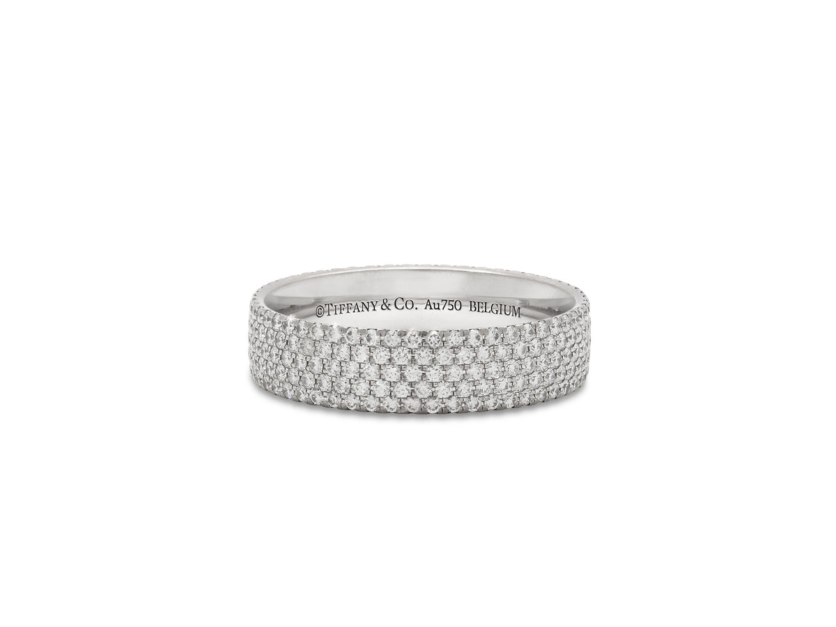Tiffany & Co. 'Metro' Anillo de Diamantes de Cinco Filas en Oro Blanco de 18K
