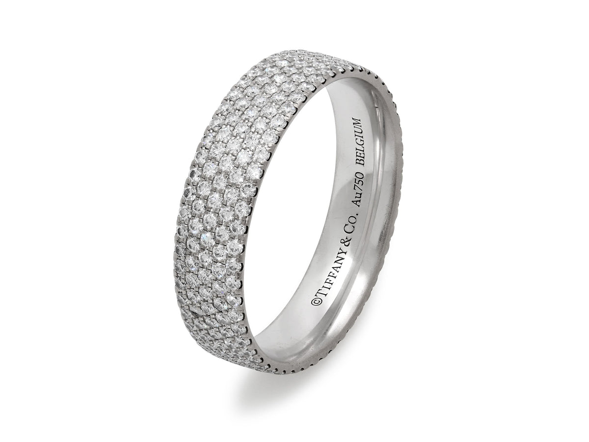 Tiffany & Co. 'Metro' Anillo de Diamantes de Cinco Filas en Oro Blanco de 18K
