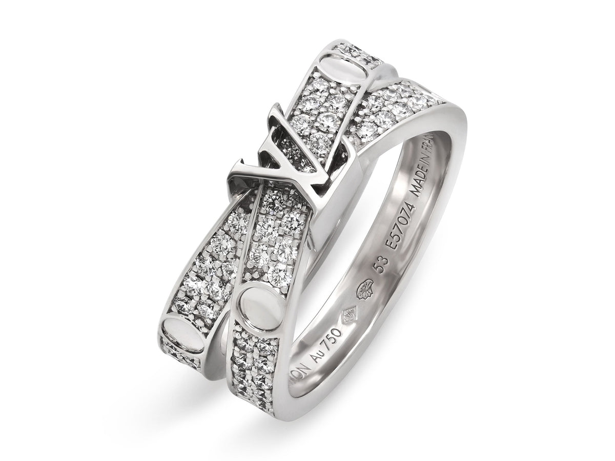 Anillo Doble Diamante 'Empreinte' de Louis Vuitton en Oro Blanco de 18K