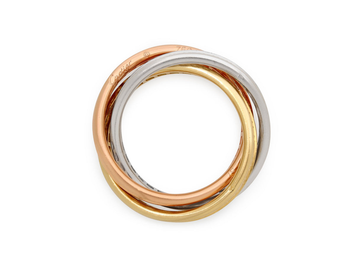 Anillo Rodante de Diamantes 'Trinity' de Cartier en Oro Tricolor de 18K